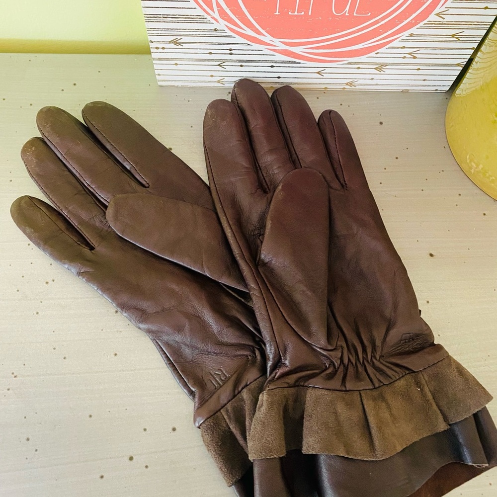 Lauren Ralph Lauren Brown Leather Gloves